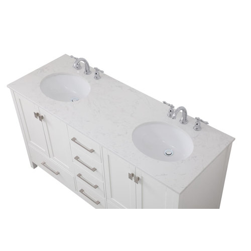 Andover Mills™ Broadview 60'' Double Bathroom Vanity with Engineered